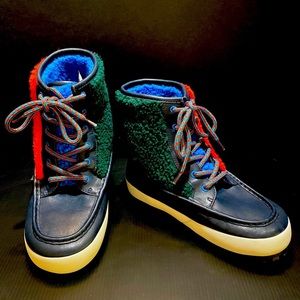 TORY SPORT MOCCASIN WOMANS LEATHER SHEARLING BOOTS